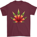 Cannabis Leaf Weed Drugs Marijuana Weed Mens T-Shirt 100% Cotton Maroon