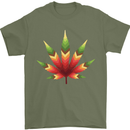 Cannabis Leaf Weed Drugs Marijuana Weed Mens T-Shirt 100% Cotton Military Green