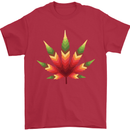 Cannabis Leaf Weed Drugs Marijuana Weed Mens T-Shirt 100% Cotton Red