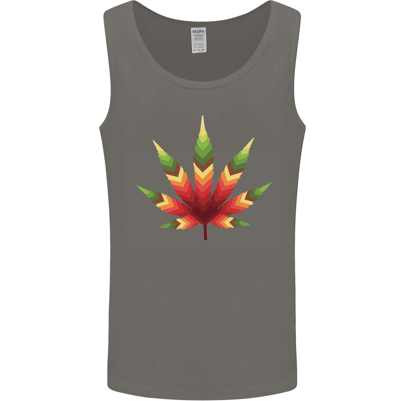 Cannabis Leaf Weed Drugs Marijuana Weed Mens Vest Tank Top Charcoal