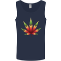 Cannabis Leaf Weed Drugs Marijuana Weed Mens Vest Tank Top Navy Blue