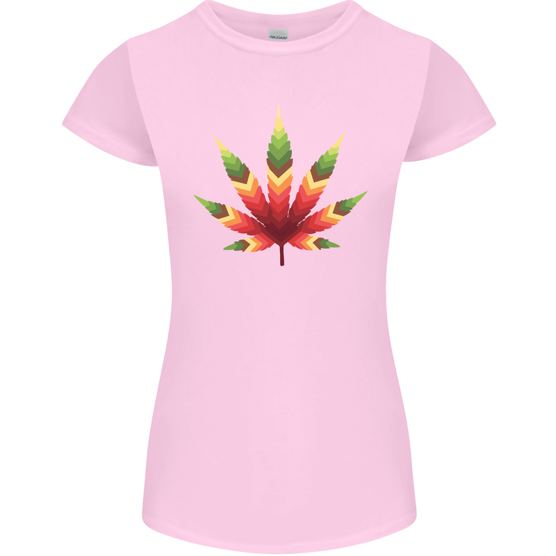 Cannabis Leaf Weed Drugs Marijuana Weed Womens Petite Cut T-Shirt Light Pink