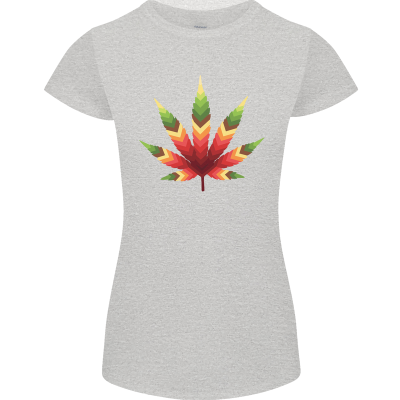 Cannabis Leaf Weed Drugs Marijuana Weed Womens Petite Cut T-Shirt Sports Grey