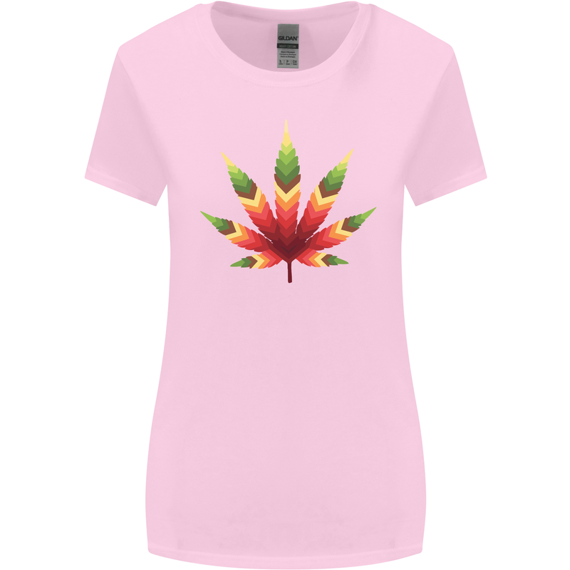 Cannabis Leaf Weed Drugs Marijuana Weed Womens Wider Cut T-Shirt Light Pink