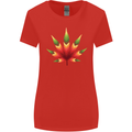 Cannabis Leaf Weed Drugs Marijuana Weed Womens Wider Cut T-Shirt Red