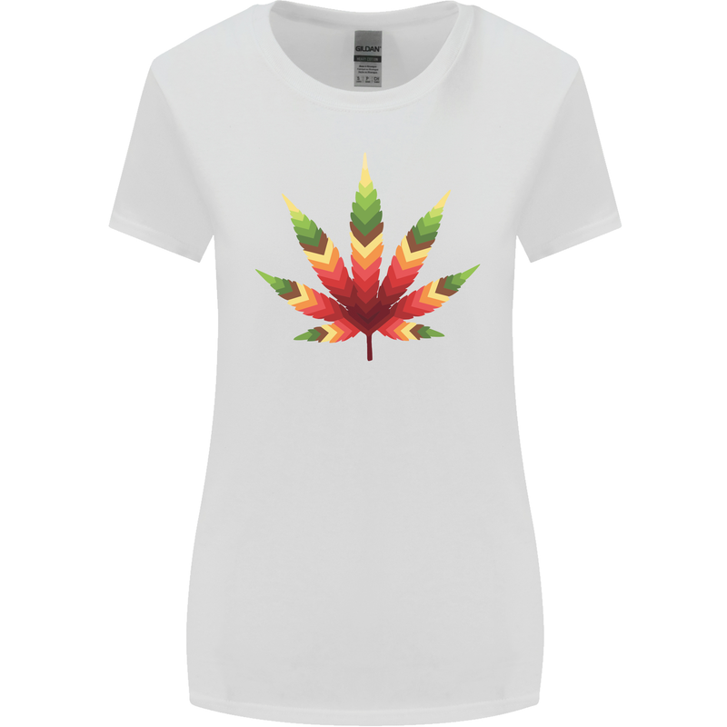 Cannabis Leaf Weed Drugs Marijuana Weed Womens Wider Cut T-Shirt White