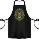 Cannabis Lion Weed Drugs Marijuana Weed Cotton Apron 100% Organic Black