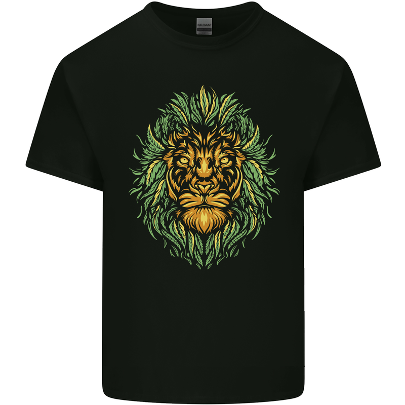 Cannabis Lion Weed Drugs Marijuana Weed Mens Cotton T-Shirt Tee Top Black
