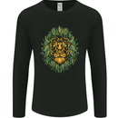 Cannabis Lion Weed Drugs Marijuana Weed Mens Long Sleeve T-Shirt Black
