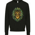 Cannabis Lion Weed Drugs Marijuana Weed Mens Sweatshirt Jumper Black