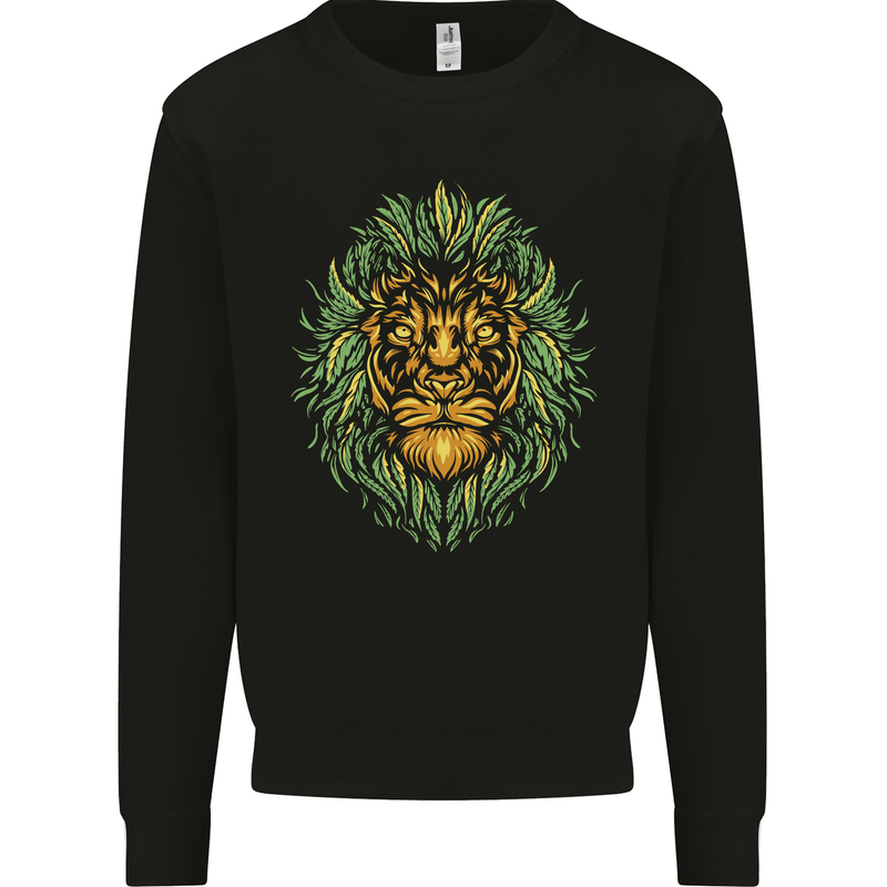 Cannabis Lion Weed Drugs Marijuana Weed Mens Sweatshirt Jumper Black