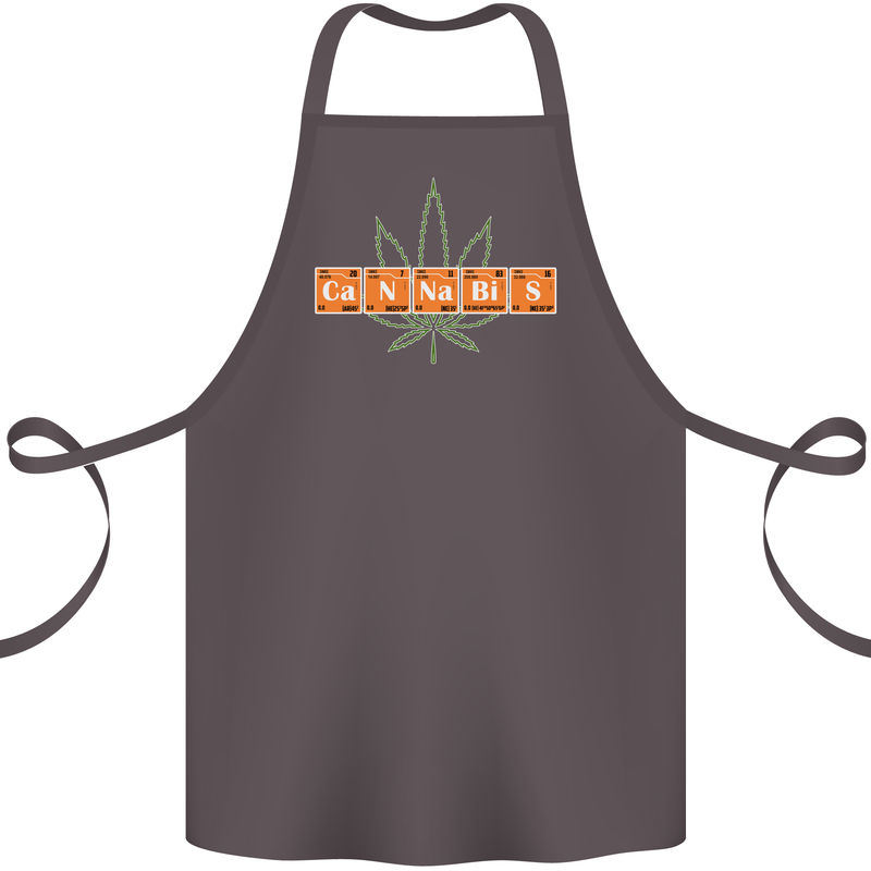 Cannabis Periodic Table Chemistry Weed Cotton Apron 100% Organic Dark Grey