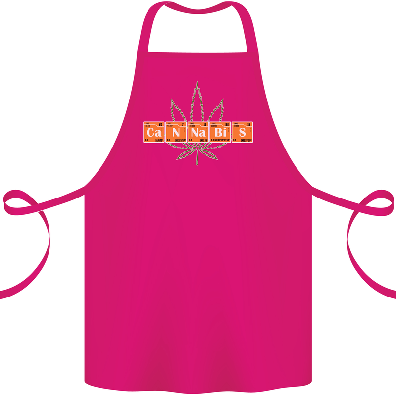 Cannabis Periodic Table Chemistry Weed Cotton Apron 100% Organic Pink