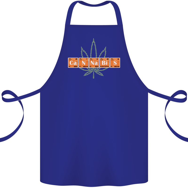 Cannabis Periodic Table Chemistry Weed Cotton Apron 100% Organic Royal Blue