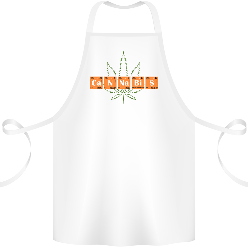 Cannabis Periodic Table Chemistry Weed Cotton Apron 100% Organic White