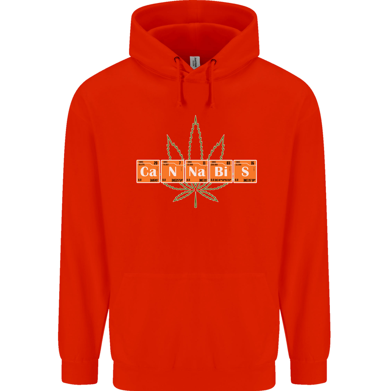 Cannabis Periodic Table Chemistry Weed Mens 80% Cotton Hoodie Bright Red