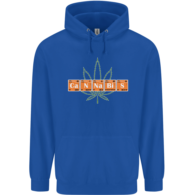 Cannabis Periodic Table Chemistry Weed Mens 80% Cotton Hoodie Royal Blue