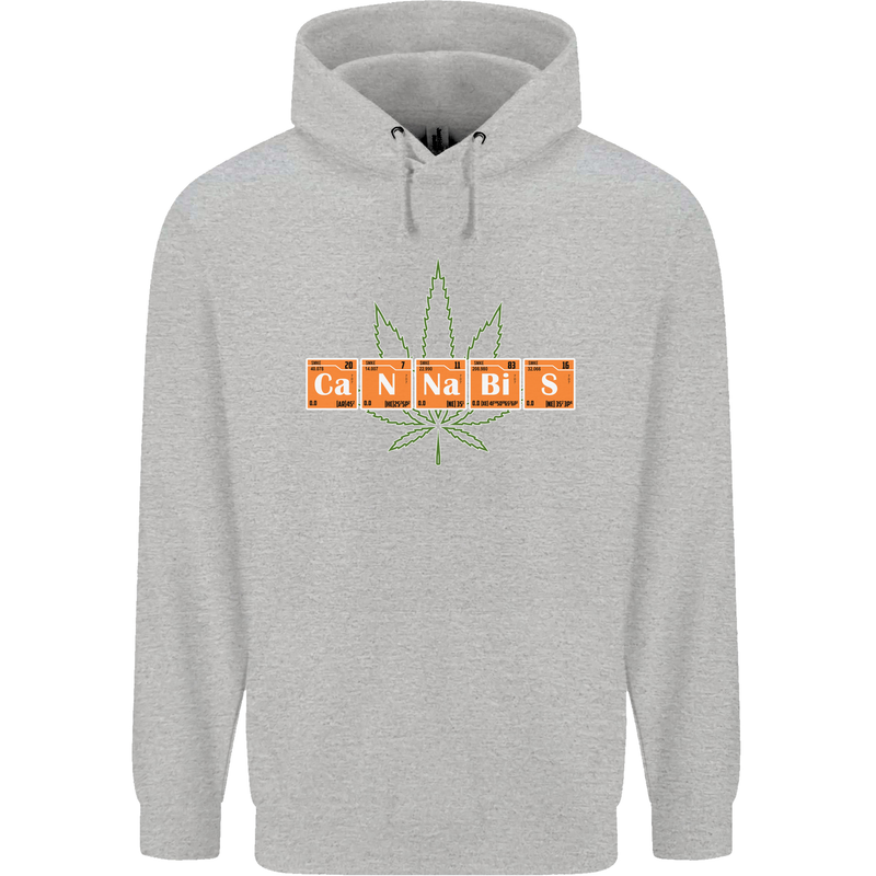 Cannabis Periodic Table Chemistry Weed Mens 80% Cotton Hoodie Sports Grey
