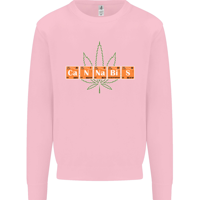 Cannabis Periodic Table Chemistry Weed Mens Sweatshirt Jumper Light Pink