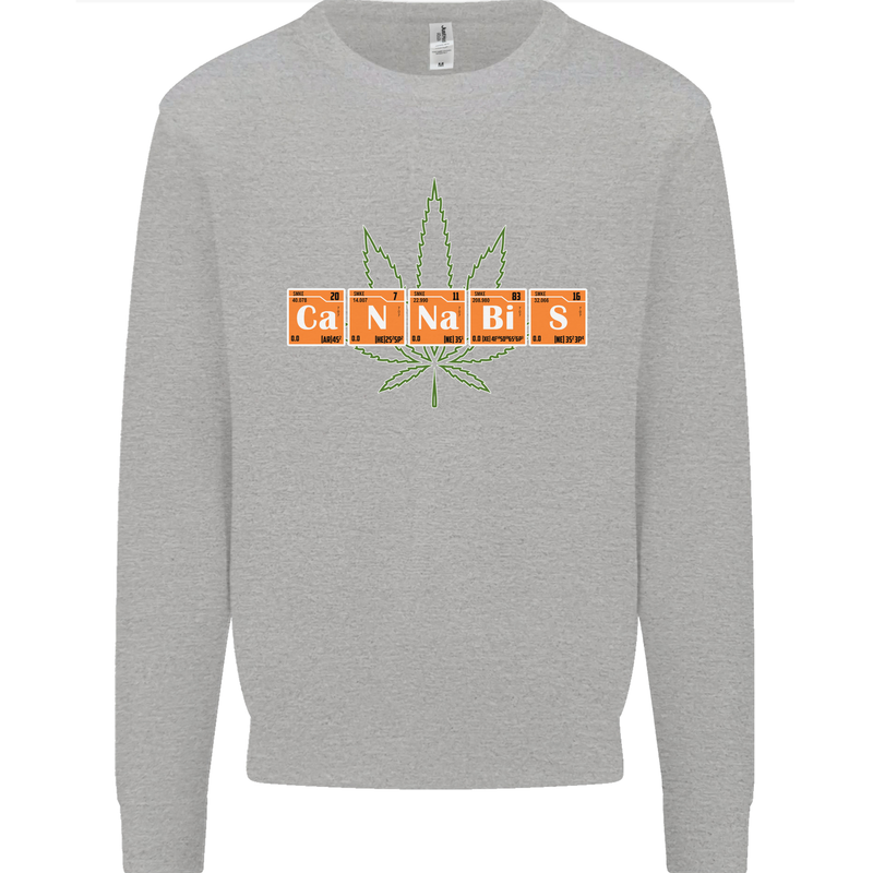 Cannabis Periodic Table Chemistry Weed Mens Sweatshirt Jumper Sports Grey