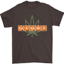 Cannabis Periodic Table Chemistry Weed Mens T-Shirt Cotton Gildan Dark Chocolate