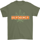 Cannabis Periodic Table Chemistry Weed Mens T-Shirt Cotton Gildan Military Green