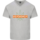 Cannabis Periodic Table Chemistry Weed Mens V-Neck Cotton T-Shirt Sports Grey