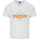 Cannabis Periodic Table Chemistry Weed Mens V-Neck Cotton T-Shirt White