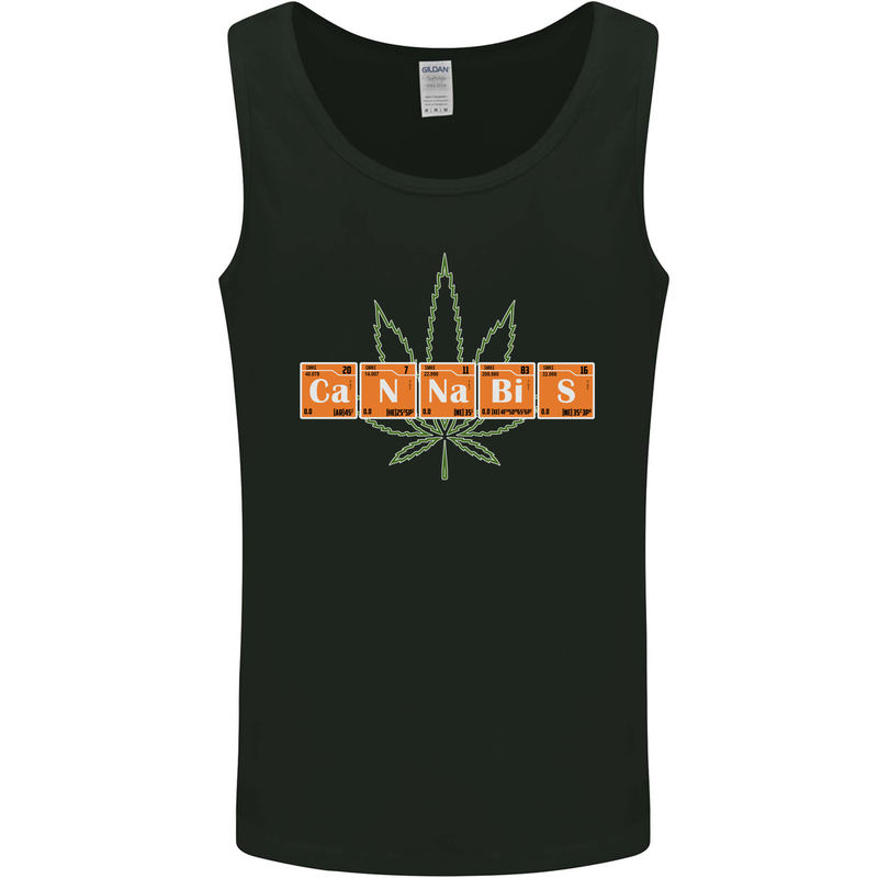 Cannabis Periodic Table Chemistry Weed Mens Vest Tank Top Black