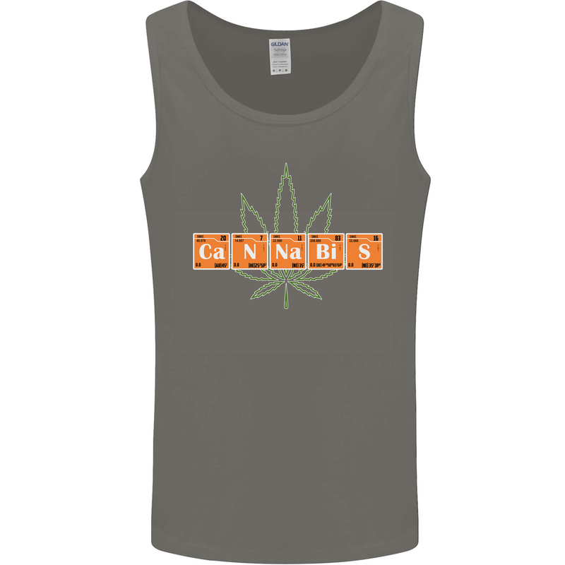 Cannabis Periodic Table Chemistry Weed Mens Vest Tank Top Charcoal