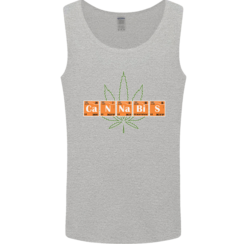 Cannabis Periodic Table Chemistry Weed Mens Vest Tank Top Sports Grey