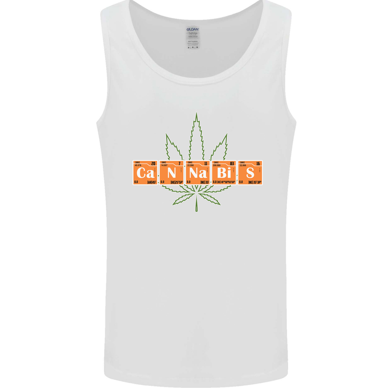 Cannabis Periodic Table Chemistry Weed Mens Vest Tank Top White