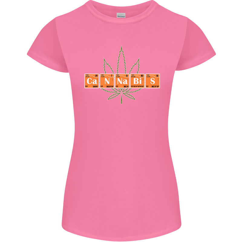 Cannabis Periodic Table Chemistry Weed Womens Petite Cut T-Shirt Azalea