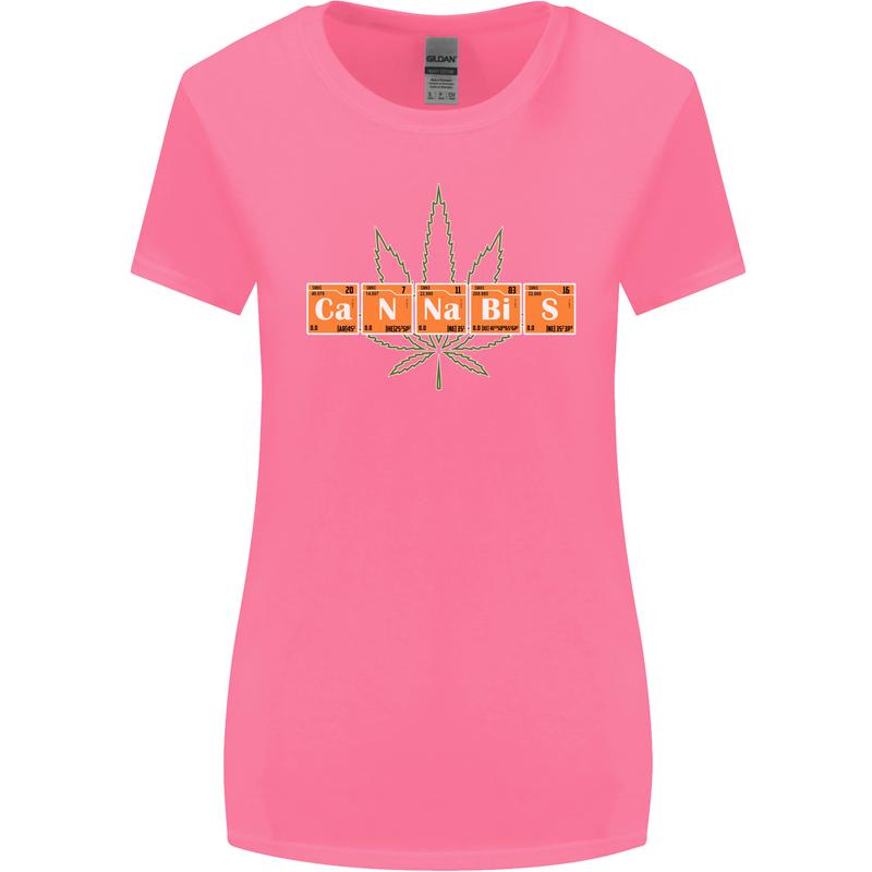 Cannabis Periodic Table Chemistry Weed Womens Wider Cut T-Shirt Azalea