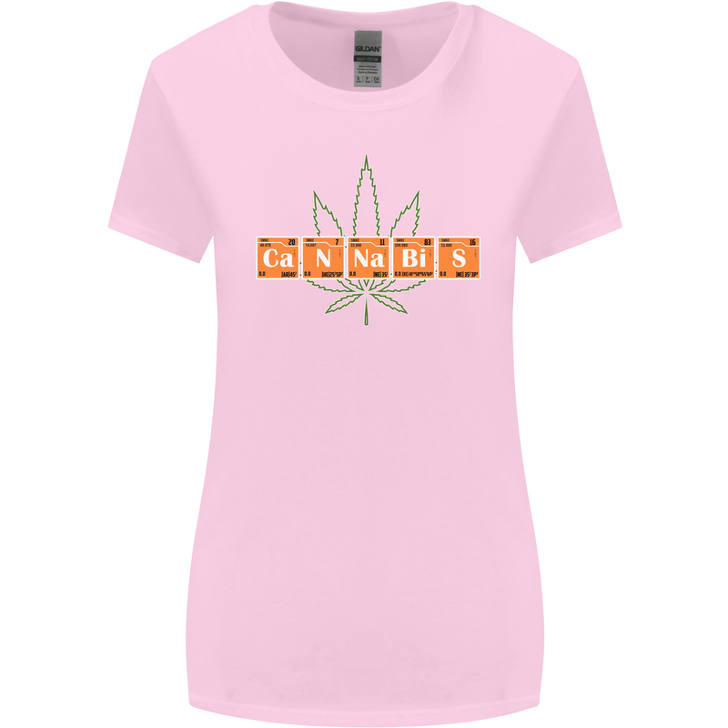 Cannabis Periodic Table Chemistry Weed Womens Wider Cut T-Shirt Light Pink