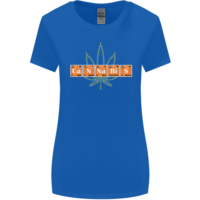 Cannabis Periodic Table Chemistry Weed Womens Wider Cut T-Shirt Royal Blue