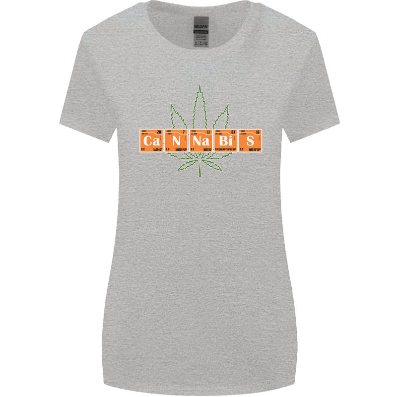 Cannabis Periodic Table Chemistry Weed Womens Wider Cut T-Shirt Sports Grey