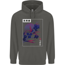 Cannabis Vaporwave Drugs Marijuana Weed Childrens Kids Hoodie Storm Grey