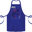 Cannabis Vaporwave Drugs Marijuana Weed Cotton Apron 100% Organic Royal Blue