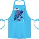 Cannabis Vaporwave Drugs Marijuana Weed Cotton Apron 100% Organic Turquoise