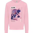 Cannabis Vaporwave Drugs Marijuana Weed Kids Sweatshirt Jumper Light Pink