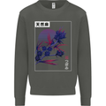 Cannabis Vaporwave Drugs Marijuana Weed Kids Sweatshirt Jumper Storm Grey