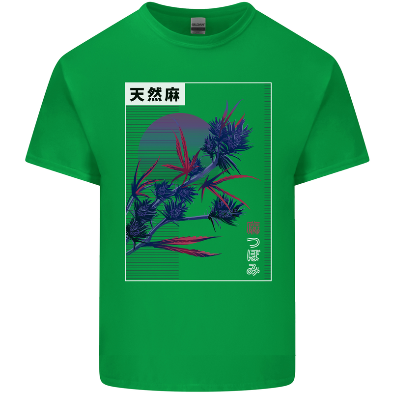 Cannabis Vaporwave Drugs Marijuana Weed Kids T-Shirt Childrens Irish Green