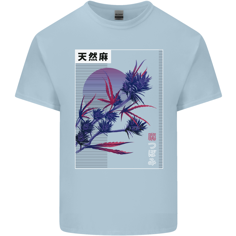 Cannabis Vaporwave Drugs Marijuana Weed Kids T-Shirt Childrens Light Blue