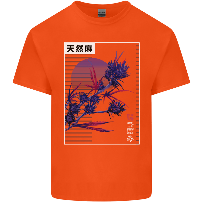 Cannabis Vaporwave Drugs Marijuana Weed Kids T-Shirt Childrens Orange