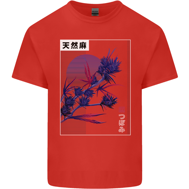 Cannabis Vaporwave Drugs Marijuana Weed Kids T-Shirt Childrens Red