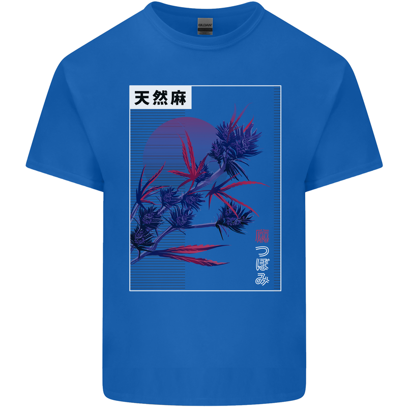 Cannabis Vaporwave Drugs Marijuana Weed Kids T-Shirt Childrens Royal Blue