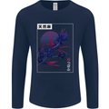 Cannabis Vaporwave Drugs Marijuana Weed Mens Long Sleeve T-Shirt Navy Blue