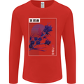 Cannabis Vaporwave Drugs Marijuana Weed Mens Long Sleeve T-Shirt Red