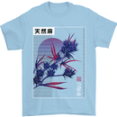 Cannabis Vaporwave Drugs Marijuana Weed Mens T-Shirt 100% Cotton Light Blue